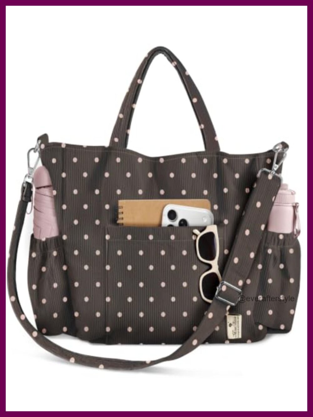 Corduroy Crossbody Tote Bag for Women Fits 15" Laptop